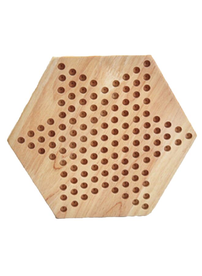 Unique Hexagon Wooden Checkers Game Set - Image 2