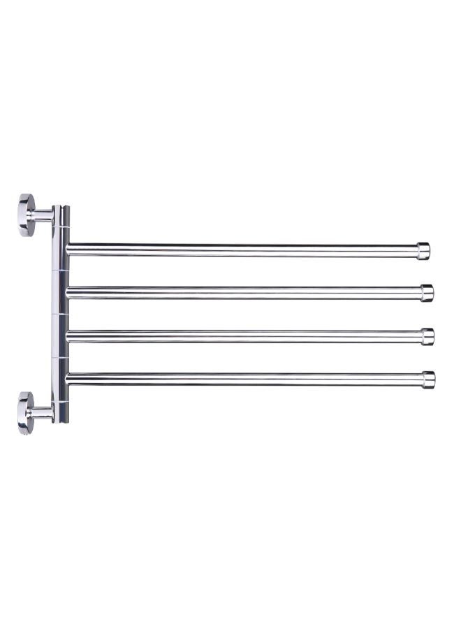 رف مناشف دوار يُثبت على الحائط فضي