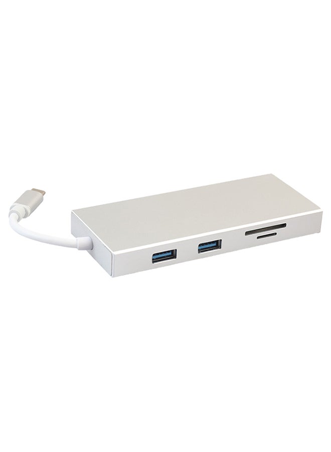 Generic - USB C Digital Adapter AVOTCH C Hub 3.1 Card Reader Silver - Image 1