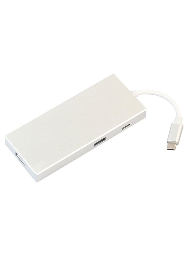 Generic - USB C Digital Adapter AVOTCH C Hub 3.1 Card Reader Silver - Image 1