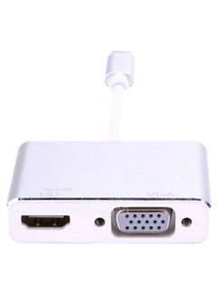 Generic 2 In 1 USB 3.1 Type C To VGA HDMI 4K UHD Adapter Silver  - Image 3