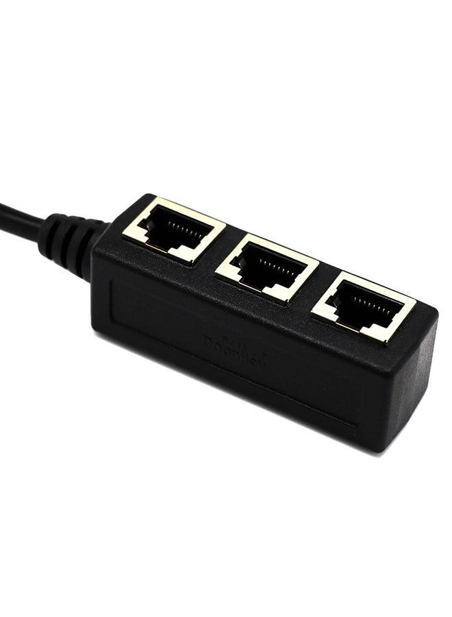 RJ45 1 To 3 Ethernet LAN Cable Splitter Black  - Image 4