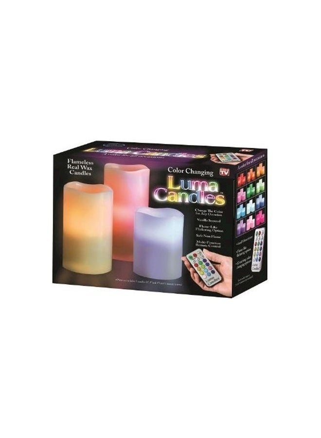 Luma 3-Piece Remote Controlled Led Candle Orange/Blue/Purple - Image 1