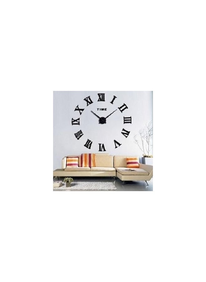 3D Wall Clock Sticker Black - Image 2