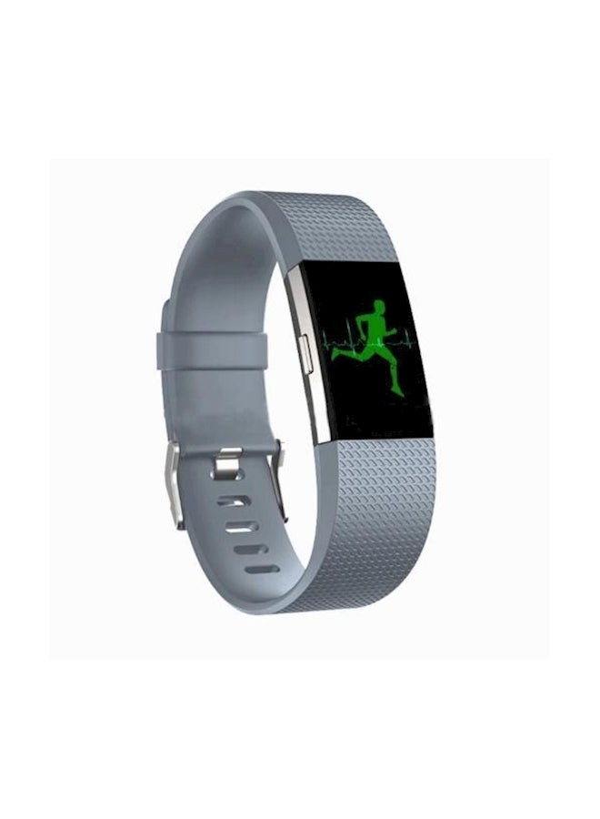 Fitbit Replacement Silicone Rubber Strap For Charge2 Grey  - Image 1