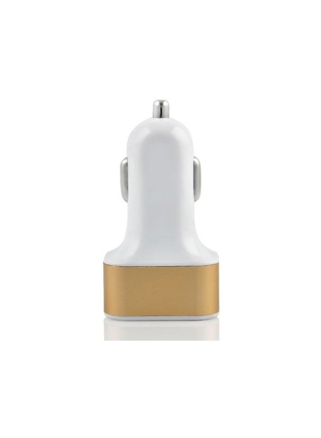 محول تيار للشاحن بـ 3 منافذ USB للهواتف الذكية أبيض/ذهبي - Image 2