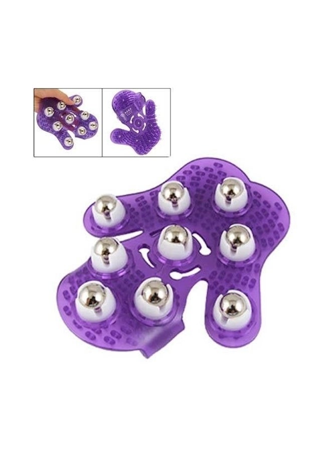 Metal Rolling Ball Body Palm Massager Purple 420grams