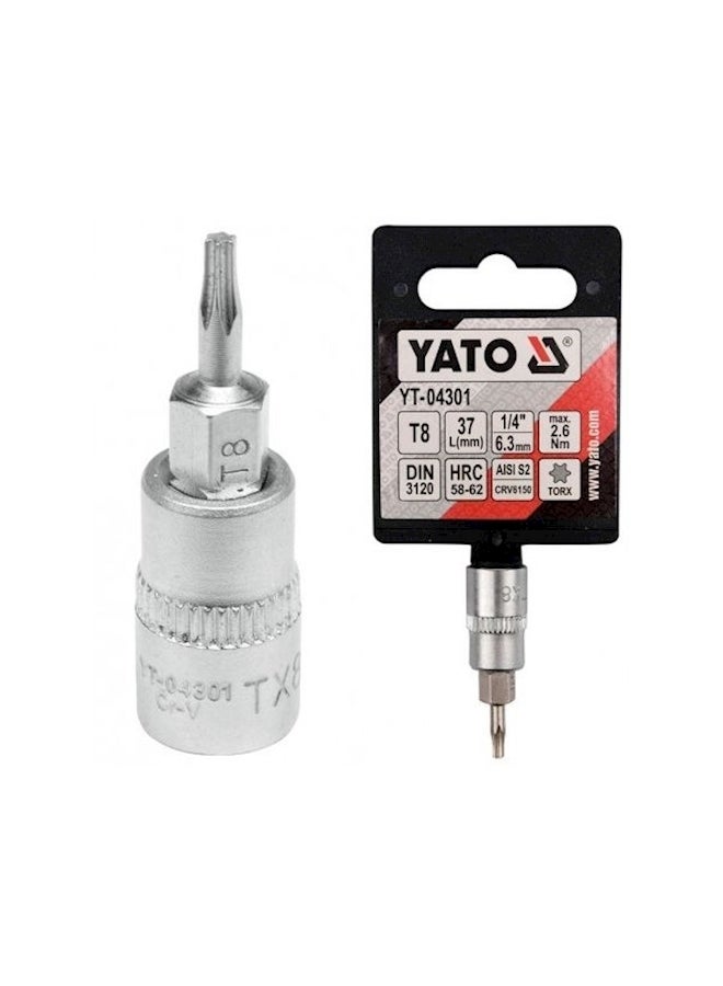 Yato Multipurpose Socket Bit Silver 0.25inch