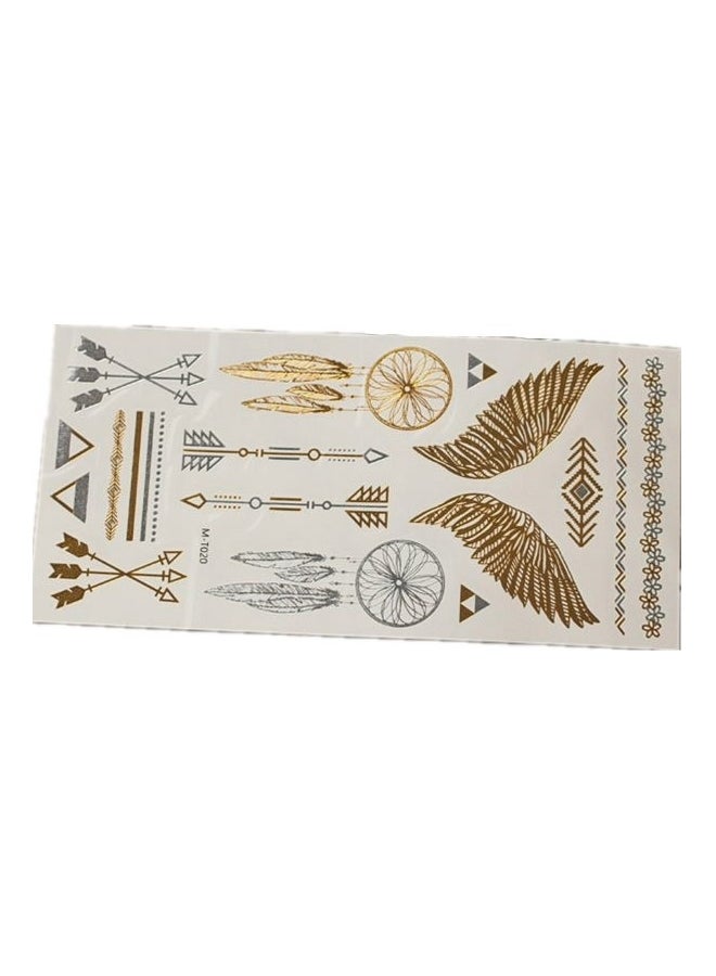 Premium Removable Tattoos Sticker Gold/Black - Image 1