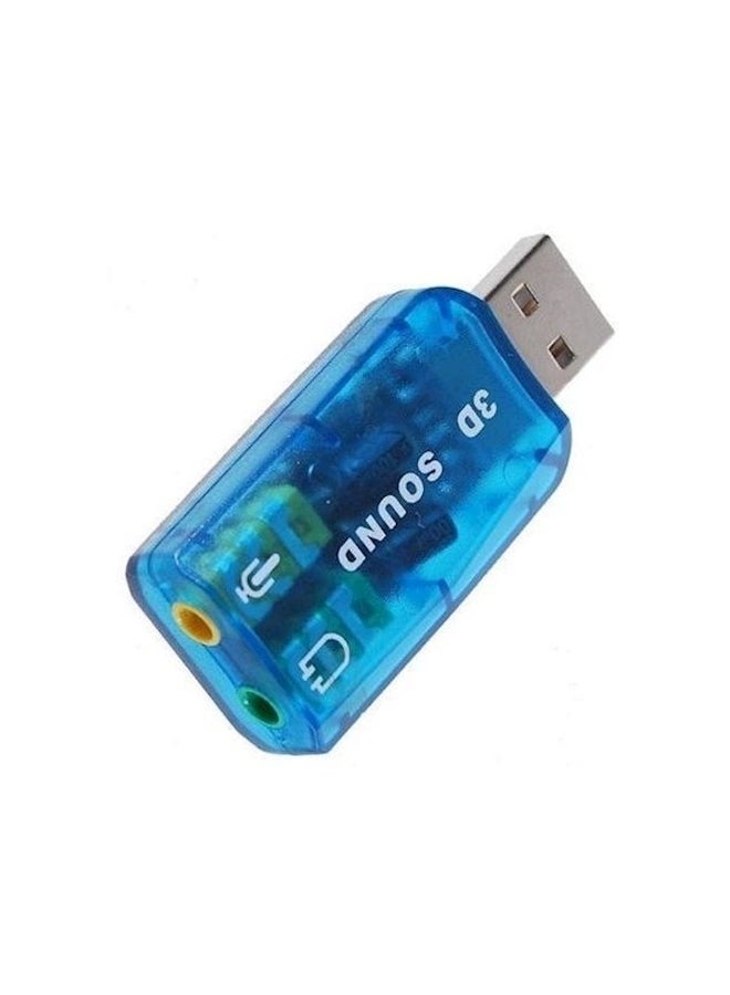 محول بطاقة صوت ثلاثي الأبعاد بمنفذ USB أزرق - Image 2