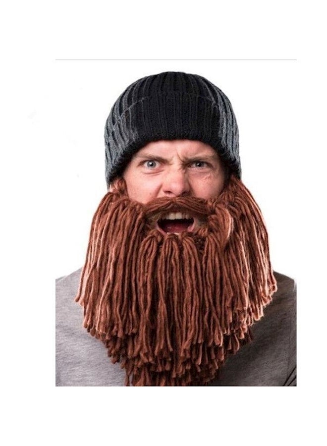 Beanie With Beard Costume Accessory M  - Image 1