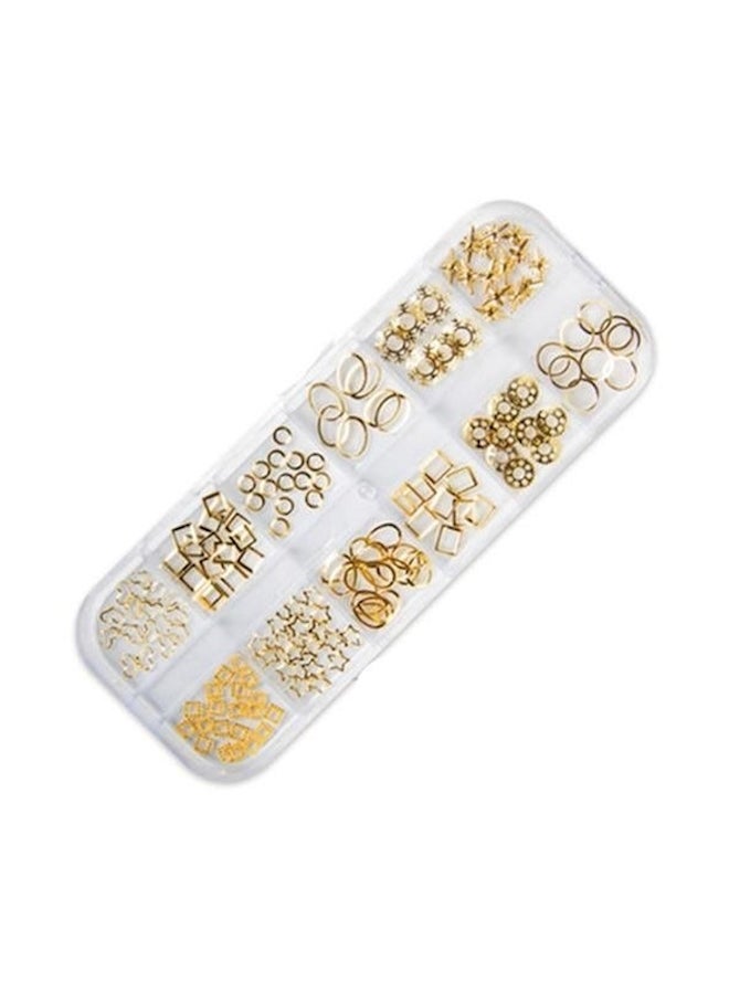 Rivet Nail Art Decoration Stickers Kit Gold - Image 1
