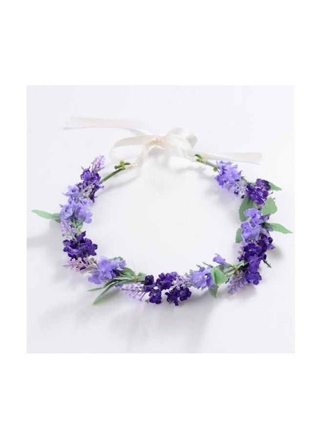 Generic Lavender Garland Crown Bridal Hairband Purple/Green/Silver 