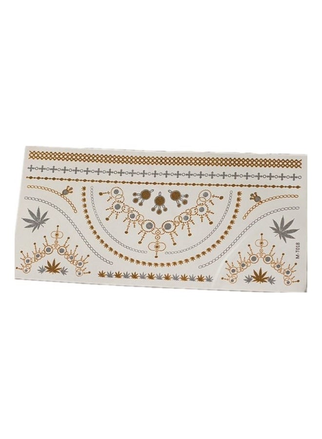 مجموعة ملصقات تاتو مؤقتة ميهندي ذهبي - Image 1