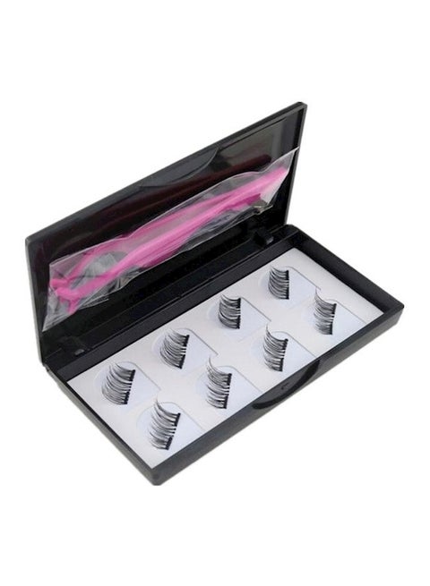 3D Magnetic False Eyelashes With Extension Tweezer Black/Pink