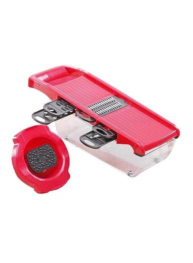 Vegetable Cutter  With 6 Interchangeable Steel Blades Slicer Red