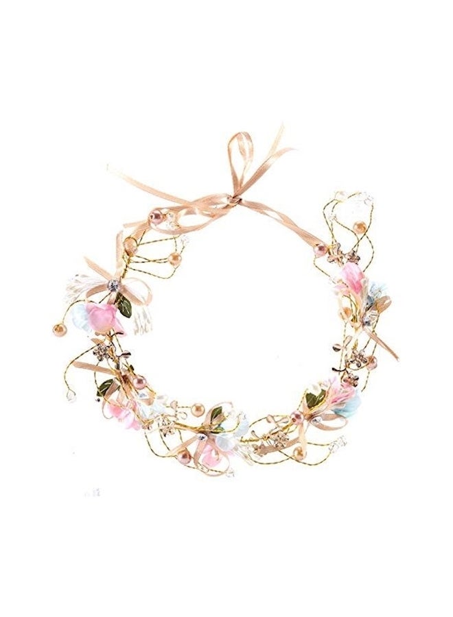 Handmade Flower Garland Hair Wreath Multicolour - Image 3