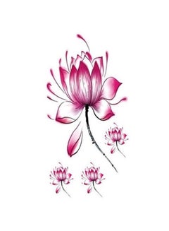 Generic Waterproof Lotus Pattern Tattoo Sticker Pink  - Image 1