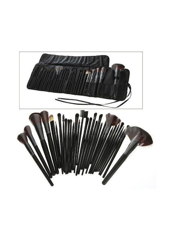 32-Piece Cosmetic Makeup Eyeshadow Soft Brush With Holder Bag - Image 1