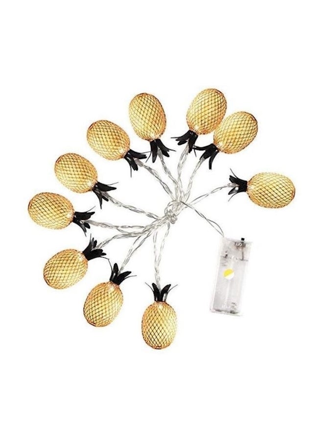 10-Piece Pineapple Shaped LED Light Yellow - Image 1