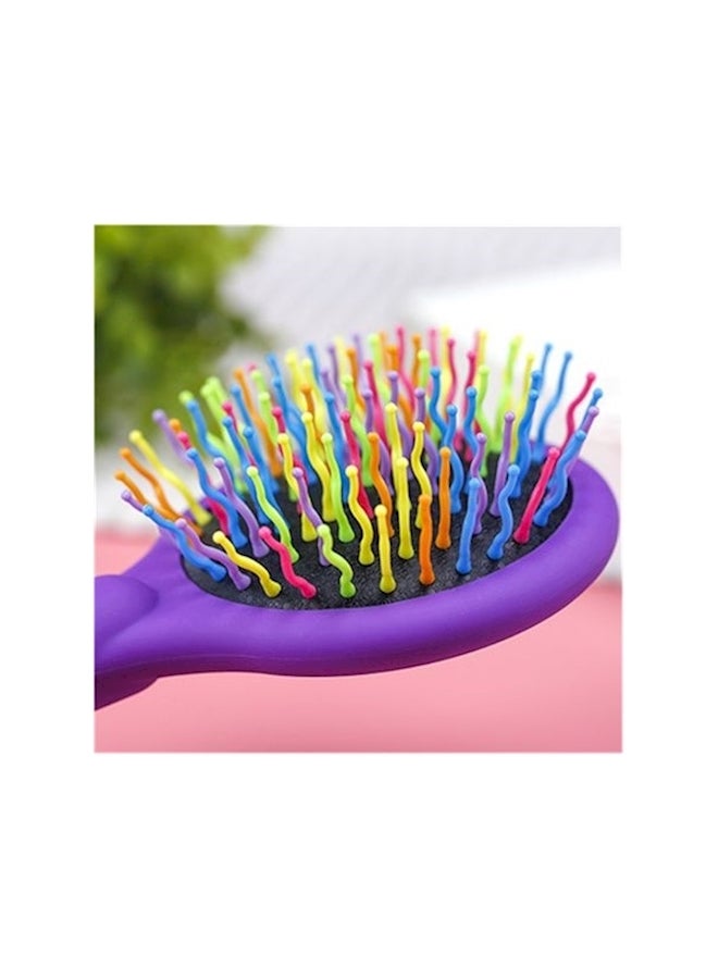 Antistatic Detangling Massage Hair Styling Paddle Comb Purple/Black/Yellow - Image 1