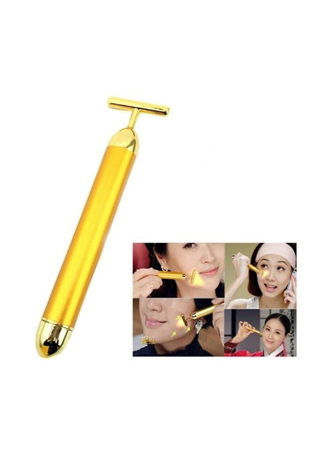 Generic 24K Gold Plated Vibrating Facial Roller Massager Gold