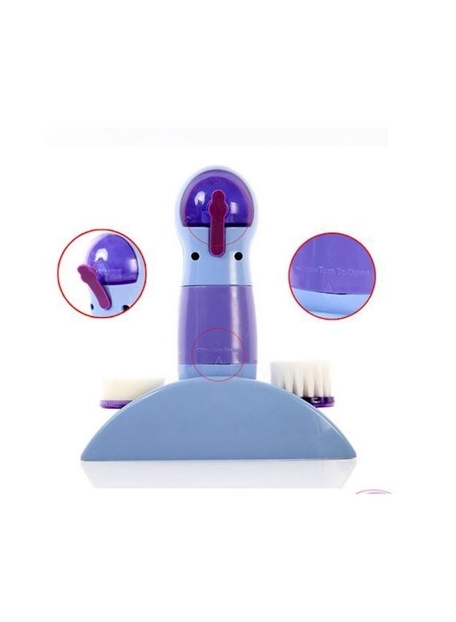 4-In-1 Face Cleaner Facial Massager Set Blue/Purple - Image 2