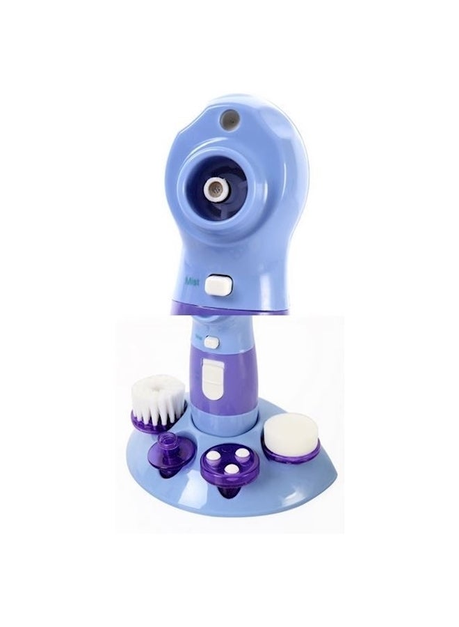 4-In-1 Face Cleaner Facial Massager Set Blue/Purple - Image 4
