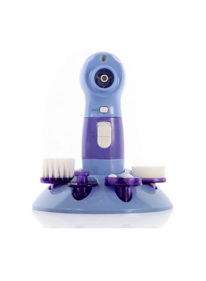 4-In-1 Face Cleaner Facial Massager Set Blue/Purple - Image 3