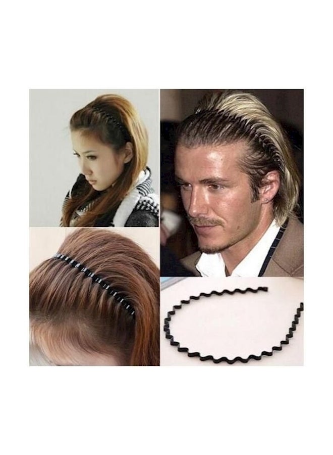 Generic Metal Comb Sports Headband Black - Image 3