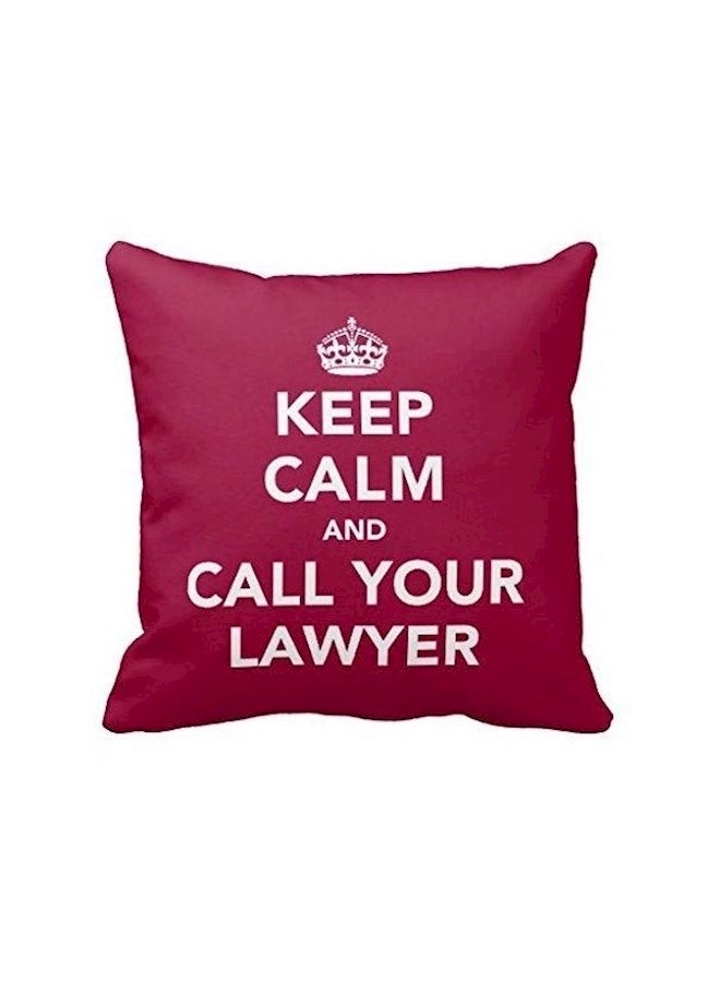 غطاء وسادة ديكور بطبعة تحمل عبارة Keep Calm And Call Your Lawyer أرجواني 45x45سم