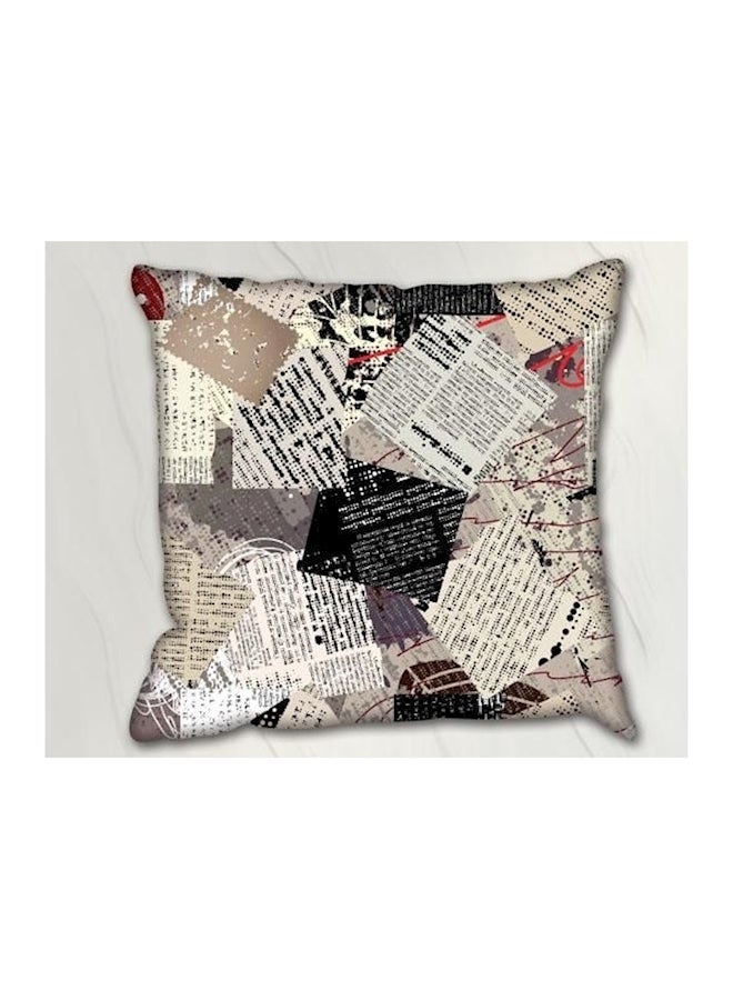 Printed Cushion Cover Polyester Grey/Black/White