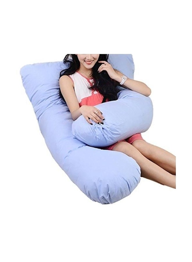 U-Shaped Maternity Pillow Cotton Blue 120x80cm  - Image 1