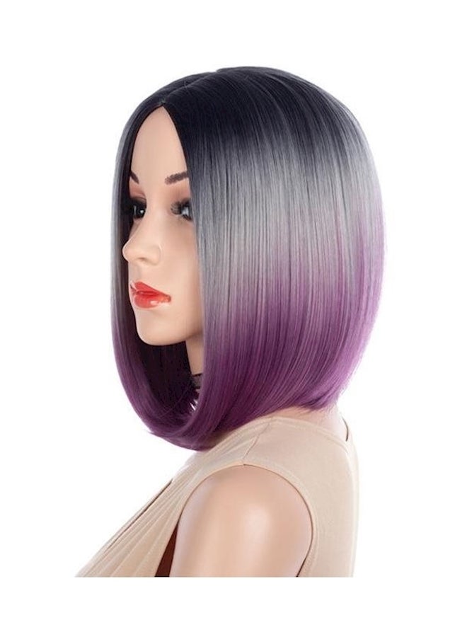 Bob Hair Wig Black/Grey/Purple - Image 1