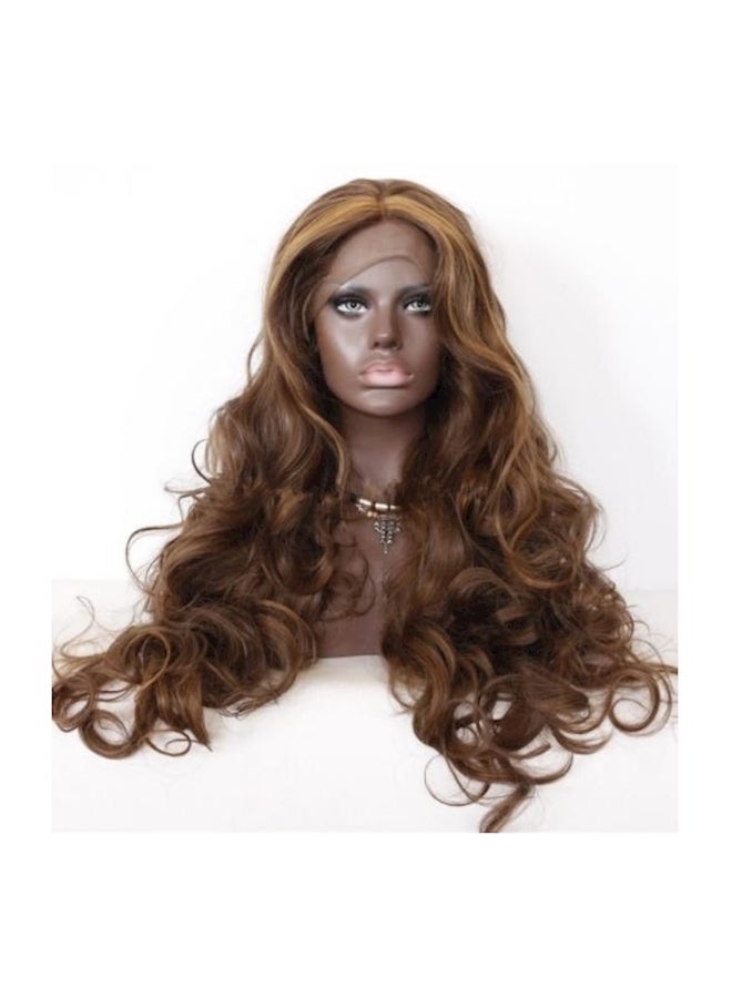 شعر مستعار مصنوع من ألياف صناعية لا يحتاج إلى صمغ للتركيب بني - Image 2