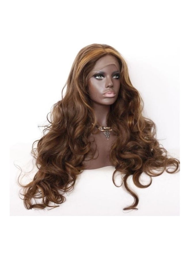 شعر مستعار مصنوع من ألياف صناعية لا يحتاج إلى صمغ للتركيب بني - Image 1