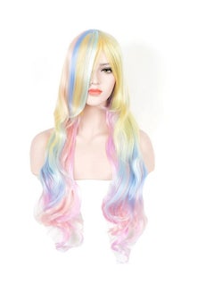Lolita Qi Liuhai Curly Hair Cosplay Wig Yellow/Pink/Blue