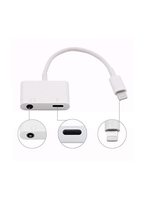 Dual Lightning Adapter Splitter For Apple iPhone 8/8 Plus White