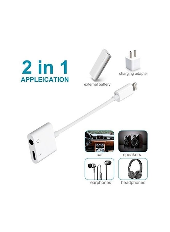 Generic - Dual Lightning Adapter Splitter For Apple iPhone 8/8 Plus White - Image 1