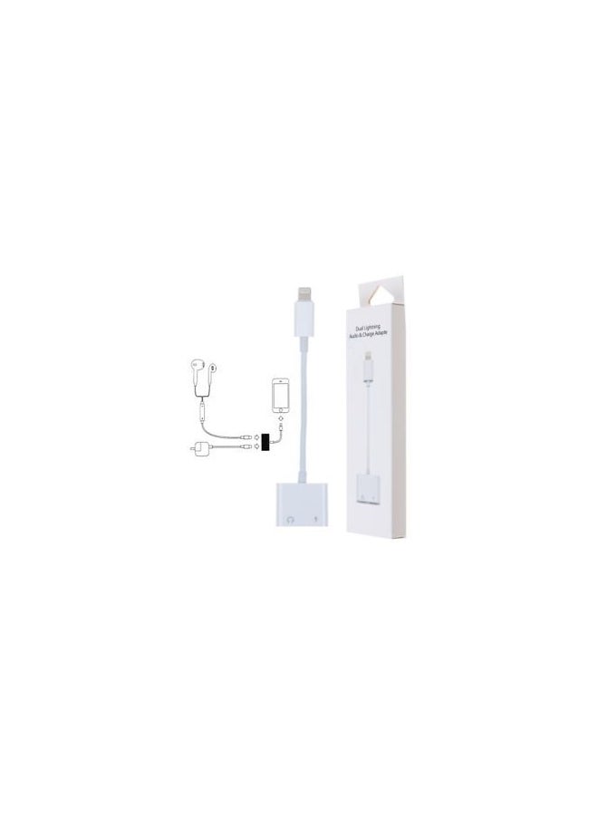 Generic - Dual Lightning Adapter Splitter For Apple iPhone 8/8 Plus White - Image 1