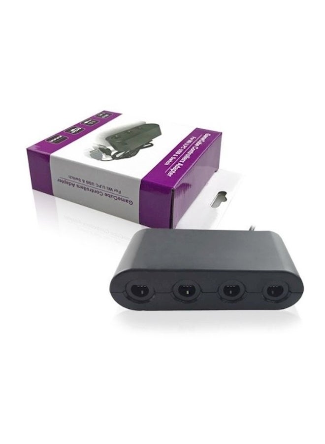 محول مكعب الشكل ب4 منافذ لأذرع التحكم بجهاز الألعاب نينتندو سويتش/وي أسود - Image 1