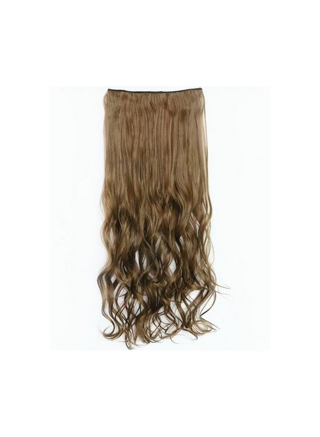 5-Clips Long Curly Hair Wig Brown - Image 1