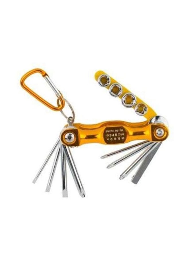 Multipurpose Screwdriver Multi Tool Key Set Yellow/Silver 
