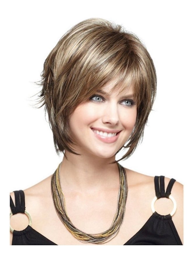Oblique Bangs Hair Wig Gold - Image 1