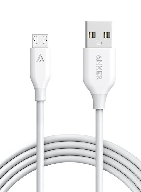 PowerLine+ Data Sync Micro USB Charging Cable White