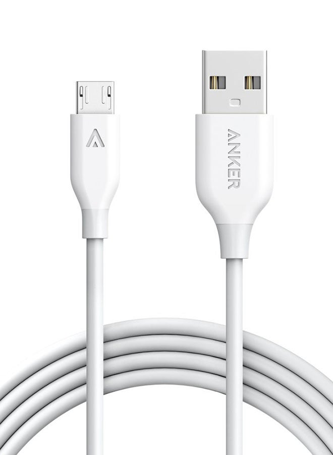 Anker - PowerLine+ Data Sync Micro USB Charging Cable White - Image 1