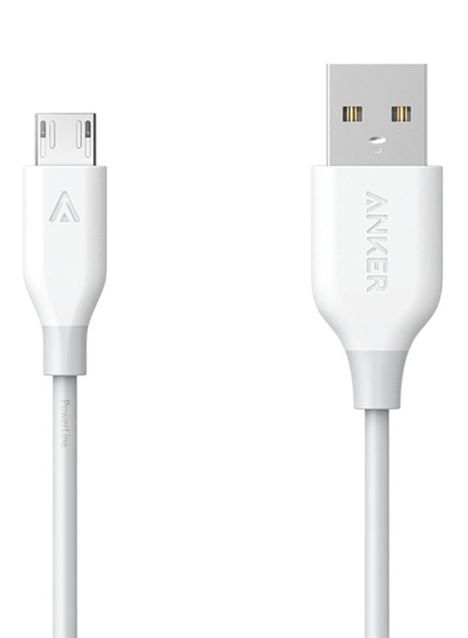 Anker - PowerLine+ Data Sync Micro USB Charging Cable White - Image 1