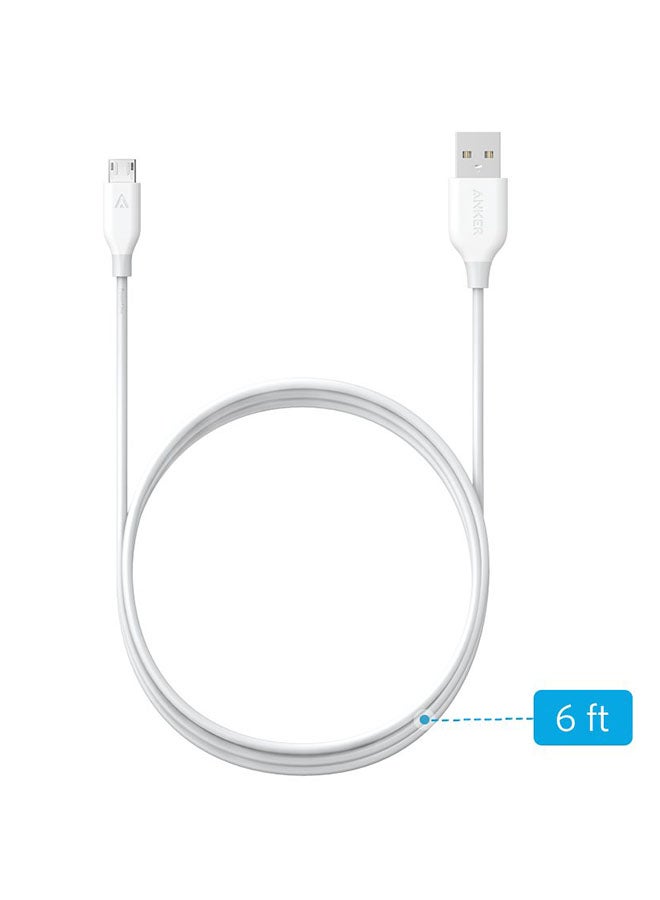 Anker - PowerLine+ Data Sync Micro USB Charging Cable White - Image 1