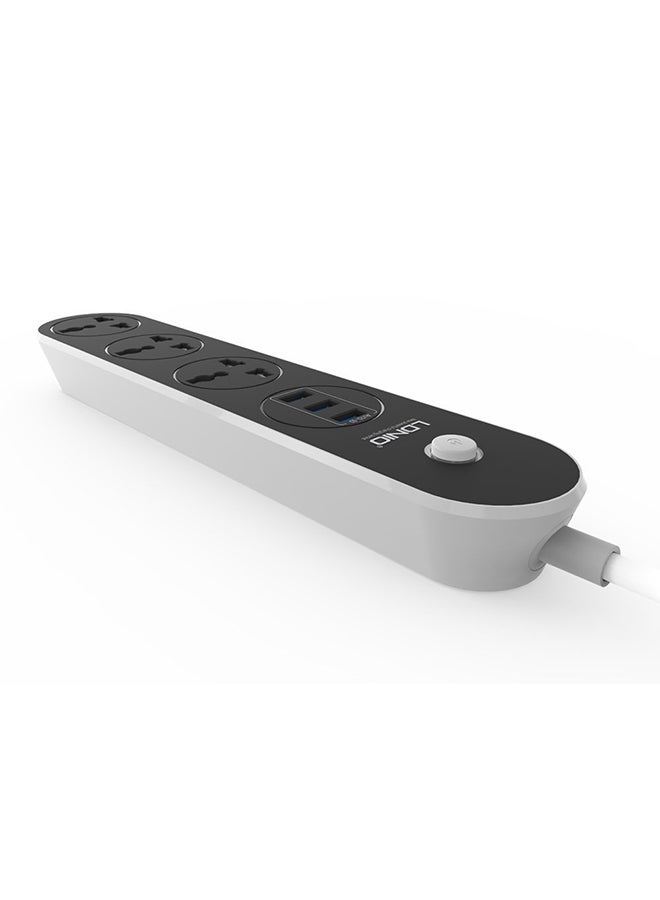 LDNIO SC3301 Quick Charge USB Power Strip Black/Grey  - Image 2