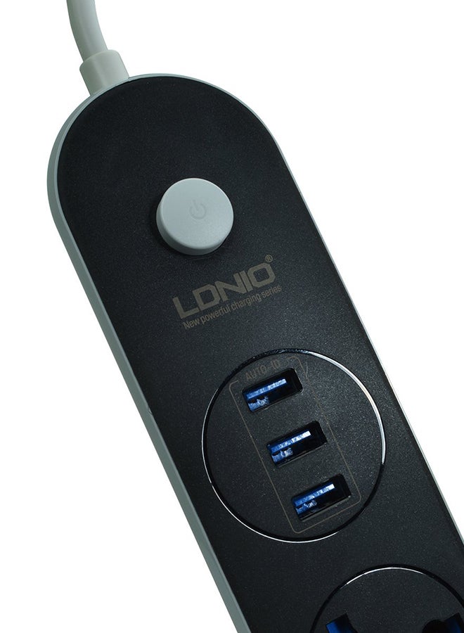 LDNIO SC3301 Quick Charge USB Power Strip Black/Grey  - Image 5